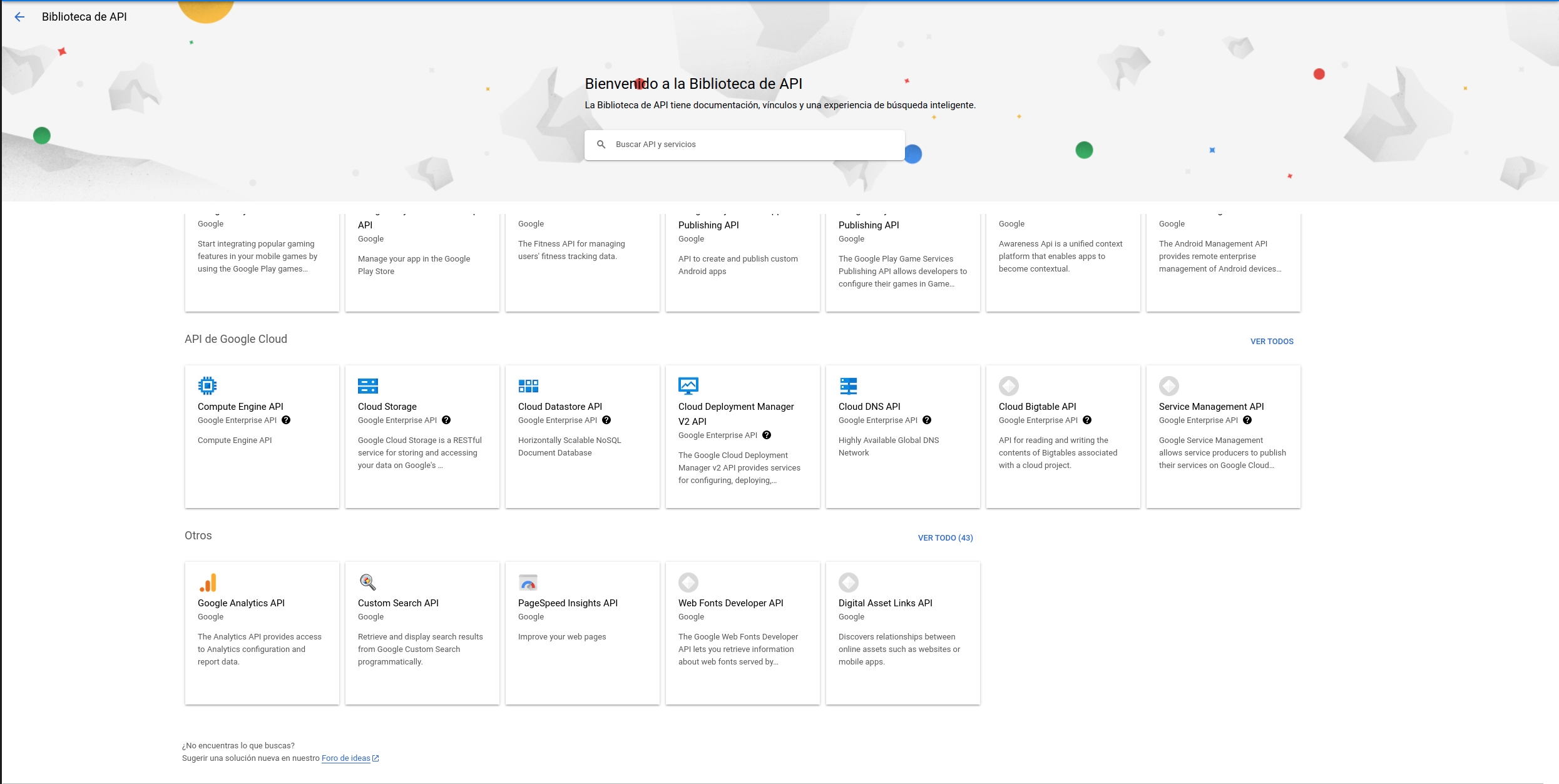 APIs required for cloud build.